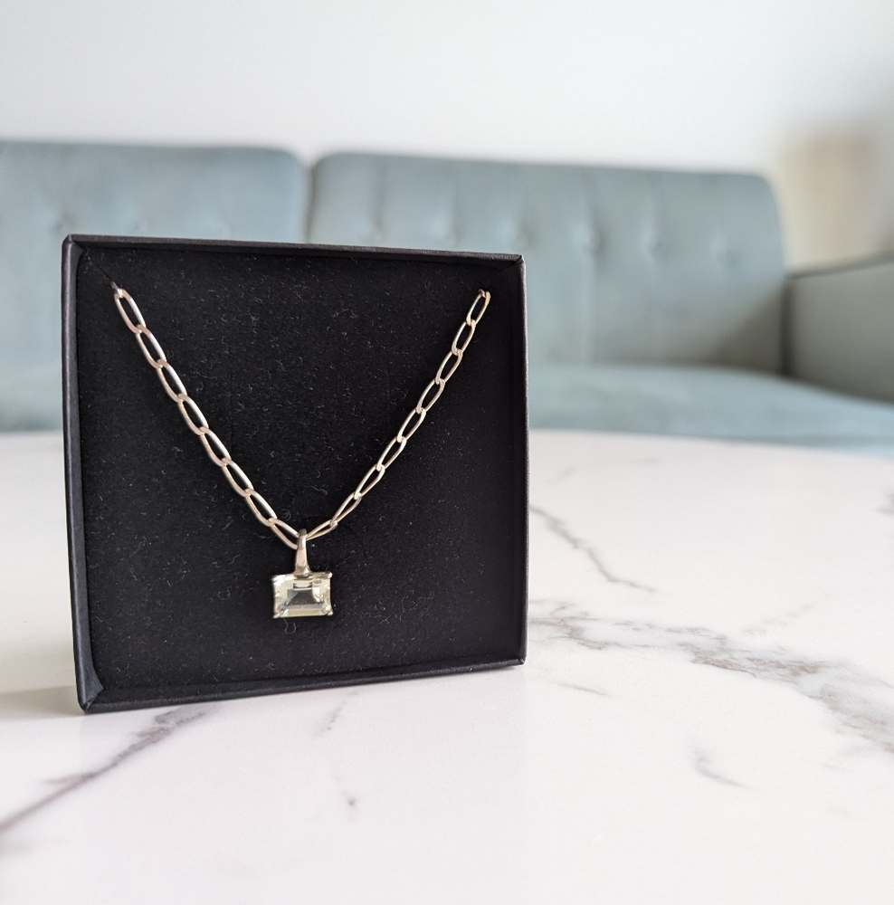 NWT Catbird Faris Green Amethyst Tablet Necklace